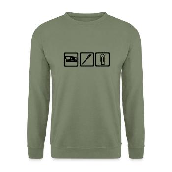 Office - Unisex Sweatshirt - army green - Front - Alina (178cm) & Michal (187cm)
