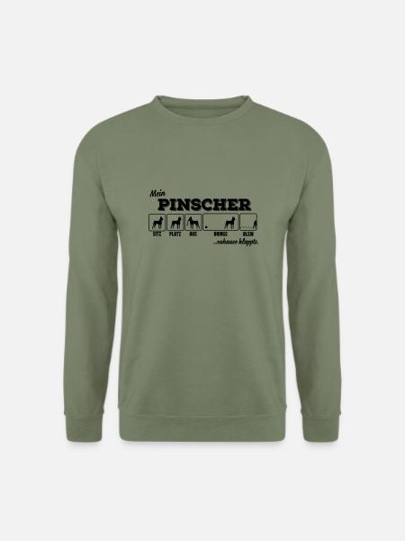 Mein Pinscher - zuhause klappts - Unisex Pullover - Armeegrün