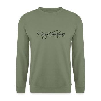 merry christmas weihnachten frohe weihnachtsmann s - Unisex Pullover - Armeegrün - Vorne - Alina (178cm) & Michal (187cm)