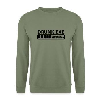 drunk exe loading - Unisex Sweatshirt - army green - Front - Alina (178cm) & Michal (187cm)