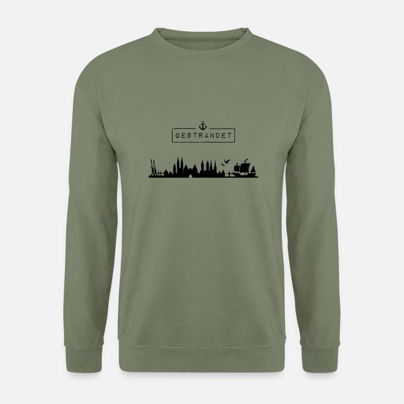 Skyline Hansestadt Lübeck | Gestrandet | HL - Unisex Pullover - Armeegrün