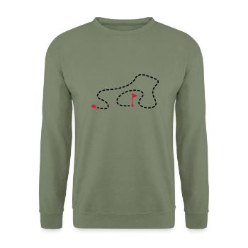 route_1f2 - Unisex Sweatshirt - army green - Front - Alina (178cm) & Michal (187cm)