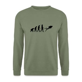 Evolution Tauchen - Unisex Pullover - Armeegrün - Vorne - Alina (178cm) & Michal (187cm)