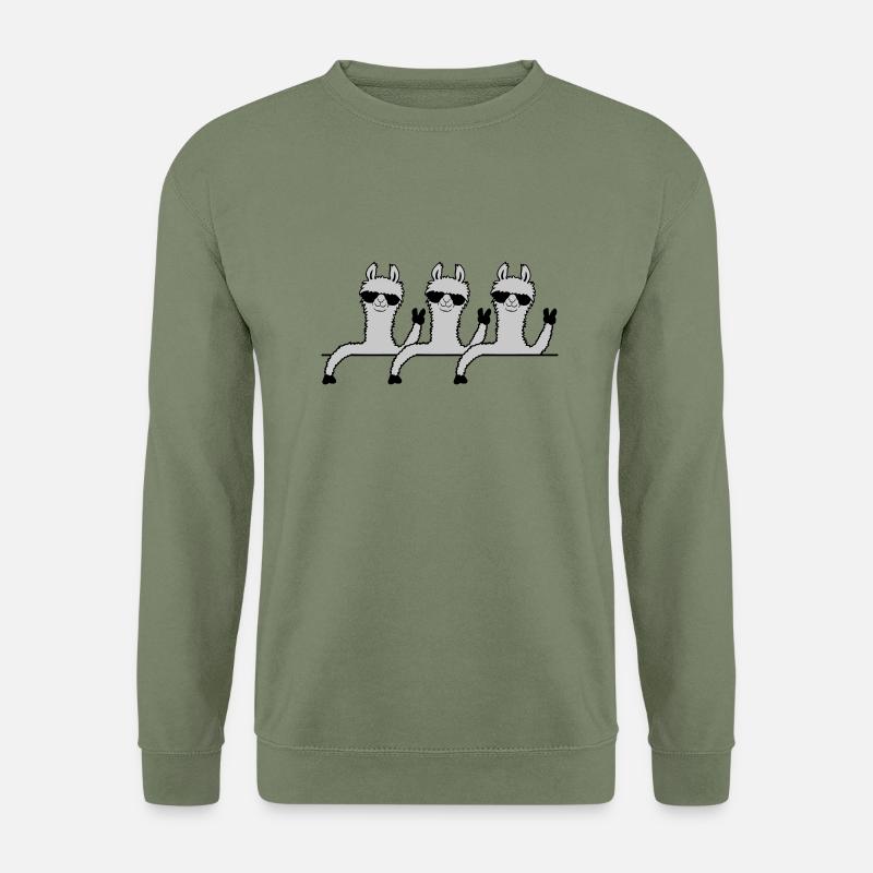 Team Comic Lamas - Unisex Pullover - Armeegrün