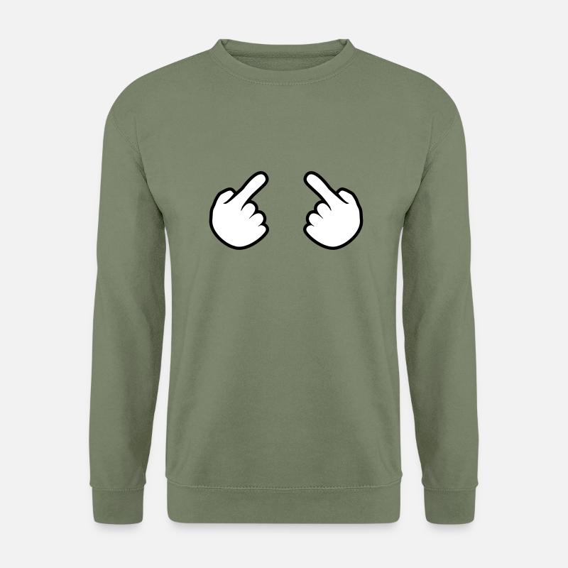 2 haende ich kontur hand comic cartoon zeigen zeig - Unisex Pullover - Armeegrün