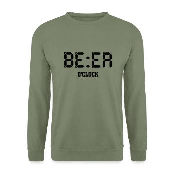 beer o'clock - Unisex Sweatshirt - army green - Front - Alina (178cm) & Michal (187cm)
