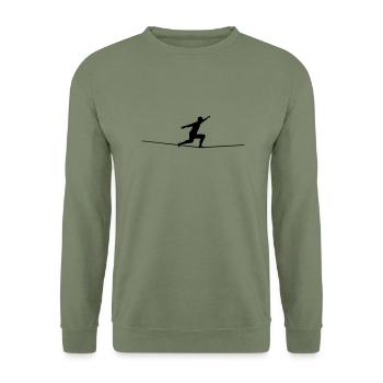 Slackline - Unisex Pullover - Armeegrün - Vorne - Alina (178cm) & Michal (187cm)