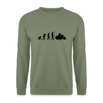 evolution_motorbike2 - Sweat-shirt Unisexe - vert militaire - Devant - Alina (178cm) & Michal (187cm)