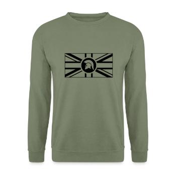 early_reggae_negative - Unisex Pullover - Armeegrün - Vorne - Alina (178cm) & Michal (187cm)