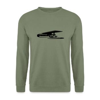 Service station - Unisex Sweatshirt - army green - Front - Alina (178cm) & Michal (187cm)