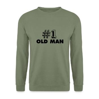 number one old man - Sweat-shirt Unisexe - vert militaire - Devant - Alina (178cm) & Michal (187cm)
