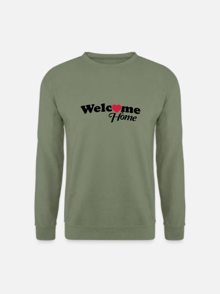 welcome_home_f2 - Unisex Pullover - Armeegrün