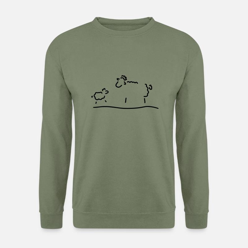 schaf mit baby - Unisex Pullover - Armeegrün