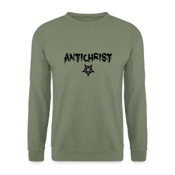 Antichrist - Lucifer - Unisex Pullover - Armeegrün - Vorne - Alina (178cm) & Michal (187cm)