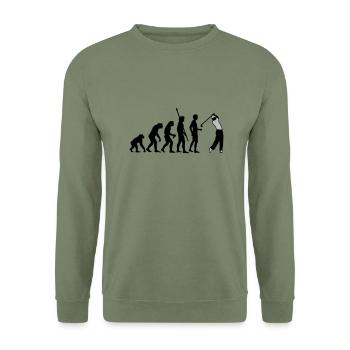 evolution_golf_b_2c - Unisex Pullover - Armeegrün - Vorne - Alina (178cm) & Michal (187cm)