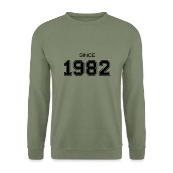 cadeau d'anniversaire 1982 - Sweat-shirt Unisexe - vert militaire - Devant - Alina (178cm) & Michal (187cm)