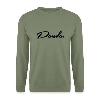 panda. - Unisex Pullover - Armeegrün - Vorne - Alina (178cm) & Michal (187cm)