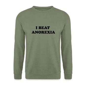i beat anorexia - Unisex Sweatshirt - army green - Front - Alina (178cm) & Michal (187cm)