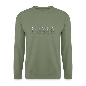 Ne jamais se rendre - Sweat-shirt Unisexe - vert militaire - Devant - Alina (178cm) & Michal (187cm)