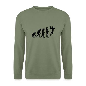 evolution_handball_spielerin_c_1c - Sweat-shirt Unisexe - vert militaire - Devant - Alina (178cm) & Michal (187cm)