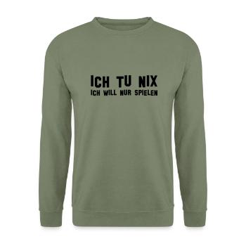 I do NIX - Unisex Sweatshirt - army green - Front - Alina (178cm) & Michal (187cm)