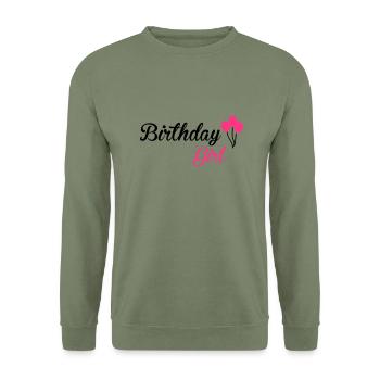 Birthday Girl - Unisex Sweatshirt - army green - Front - Alina (178cm) & Michal (187cm)