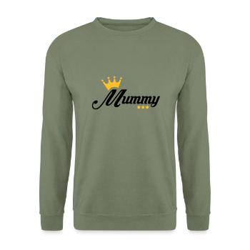 Mum / Mom / Baby / Mummy / Mother's day / Birth - Unisex Sweatshirt - army green - Front - Alina (178cm) & Michal (187cm)