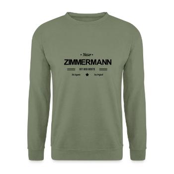 Bester Zimmermann - Unisex Pullover - Armeegrün - Vorne - Alina (178cm) & Michal (187cm)