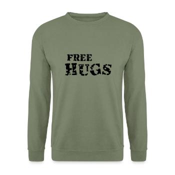 free hugs - Unisex Sweatshirt - army green - Front - Alina (178cm) & Michal (187cm)