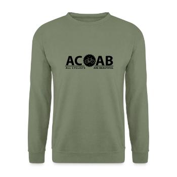 ACAB ALL CYCLISTS - Unisex Pullover - Armeegrün - Vorne - Alina (178cm) & Michal (187cm)