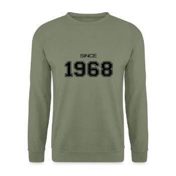 cadeau d'anniversaire 1968 - Sweat-shirt Unisexe - vert militaire - Devant - Alina (178cm) & Michal (187cm)