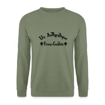 Franche-comté / Franc-Comtois / Franc-Comtoise - Sweat-shirt Unisexe - vert militaire - Devant - Alina (178cm) & Michal (187cm)