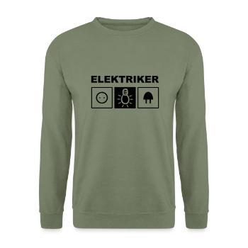 Elektriker Elektrik - Unisex Pullover - Armeegrün - Vorne - Alina (178cm) & Michal (187cm)