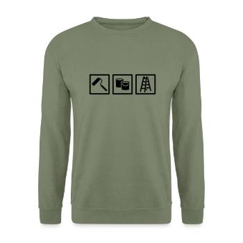 Peintre - Sweat-shirt Unisexe - vert militaire - Devant - Alina (178cm) & Michal (187cm)