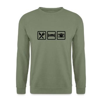 Photographer - Unisex Sweatshirt - army green - Front - Alina (178cm) & Michal (187cm)