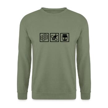 Imker - Unisex Pullover - Armeegrün - Vorne - Alina (178cm) & Michal (187cm)