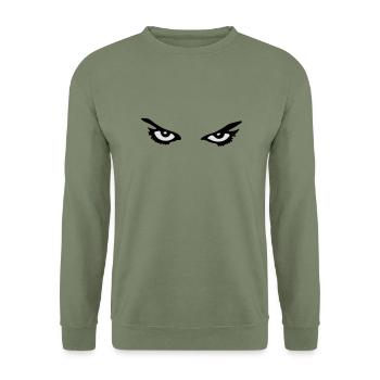 Evil Eye 2 - Unisex Sweatshirt - army green - Front - Alina (178cm) & Michal (187cm)