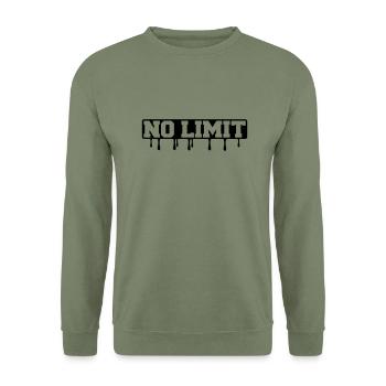 no_limit1 - Sweat-shirt Unisexe - vert militaire - Devant - Alina (178cm) & Michal (187cm)