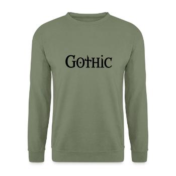 Gothic - Unisex Pullover - Armeegrün - Vorne - Alina (178cm) & Michal (187cm)