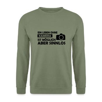 ein leben ohne kamera - Unisex Pullover - Armeegrün - Vorne - Alina (178cm) & Michal (187cm)