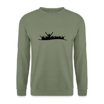 Menschen - Gruppe Fans - Unisex Pullover - Armeegrün - Vorne - Alina (178cm) & Michal (187cm)