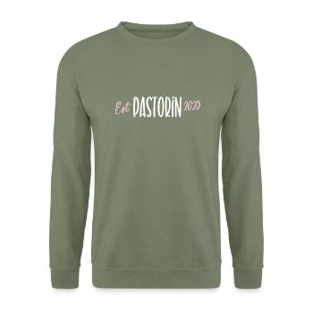 Pastorin Pastor Frau Pfarrerin Vikarin Theologin - Unisex Pullover - Armeegrün - Vorne - Alina (178cm) & Michal (187cm)