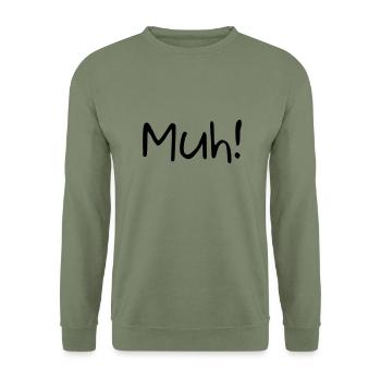 Muh! - Unisex Pullover - Armeegrün - Vorne - Alina (178cm) & Michal (187cm)
