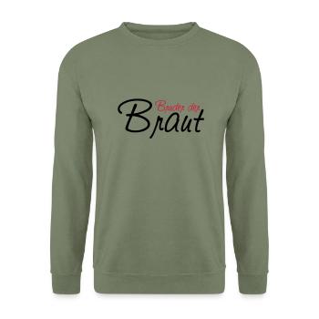 bruder_der_braut - Unisex Pullover - Armeegrün - Vorne - Alina (178cm) & Michal (187cm)
