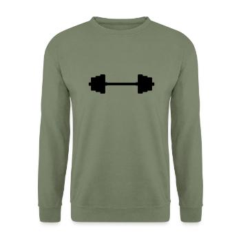 Fitness Weights - Unisex Sweatshirt - army green - Front - Alina (178cm) & Michal (187cm)