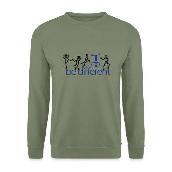 be different (2c) - Sweat-shirt Unisexe - vert militaire - Devant - Alina (178cm) & Michal (187cm)