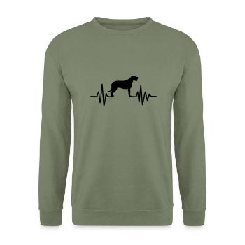 Irish Wolfhound - Unisex Sweatshirt - army green - Front - Alina (178cm) & Michal (187cm)
