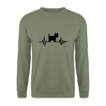 Westie - Unisex Sweatshirt - army green - Front - Alina (178cm) & Michal (187cm)