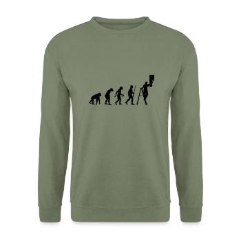 L'évolution des peintres - Sweat-shirt Unisexe - vert militaire - Devant - Alina (178cm) & Michal (187cm)