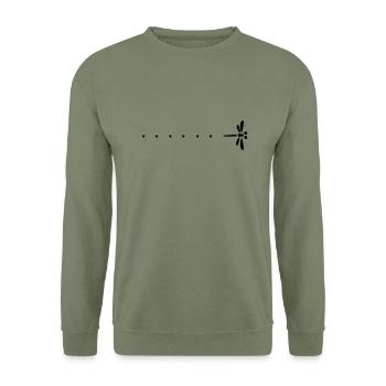 Passage de libllule et étonnement - Sweat-shirt Unisexe - vert militaire - Devant - Alina (178cm) & Michal (187cm)